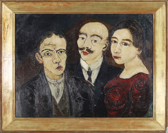 Josef Scharl - Frau mit zwei Männern - Rahmenbild