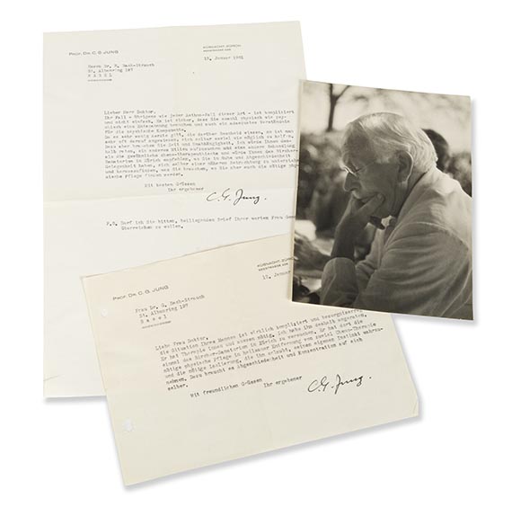 Carl Gustav Jung - 2 Autographen + Beigaben