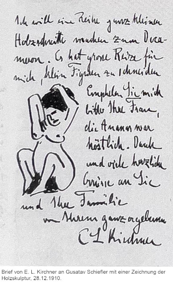 Ernst Ludwig Kirchner - Zwei Akte mit Holzskulptur - Weitere Abbildung