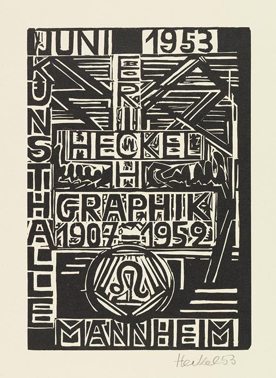 Erich Heckel - Holzschnitt für den Umschlag des Katalogs "Erich Heckel. Graphik 1907-1952", Kunsthalle Mannheim