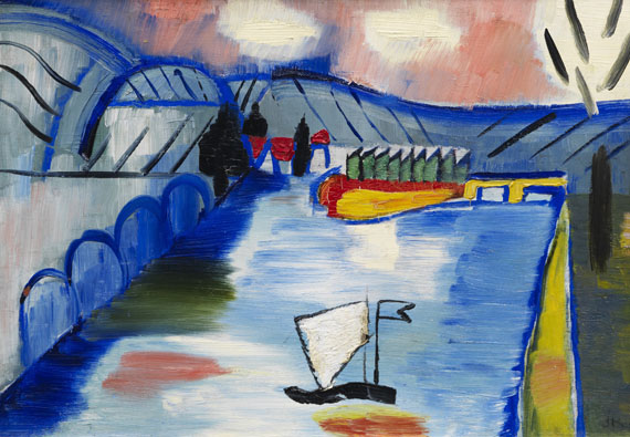 Ida Kerkovius - Schiffe in Norwegen / Blumenstillleben vor einem Gemälde