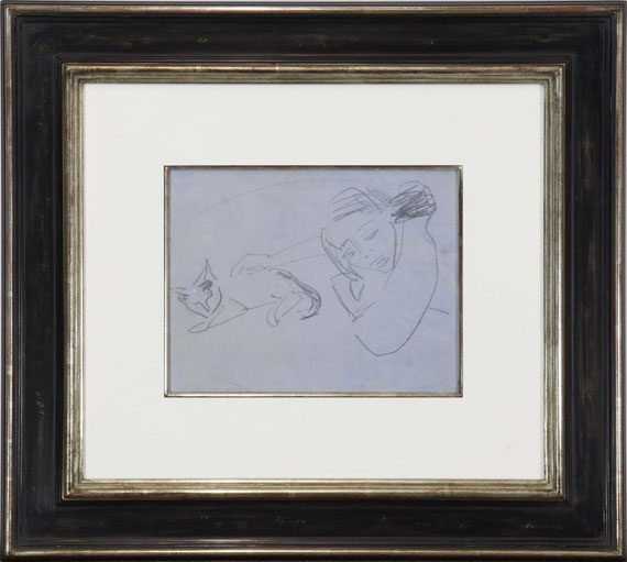 Ernst Ludwig Kirchner - Fränzi mit Katze - Rahmenbild