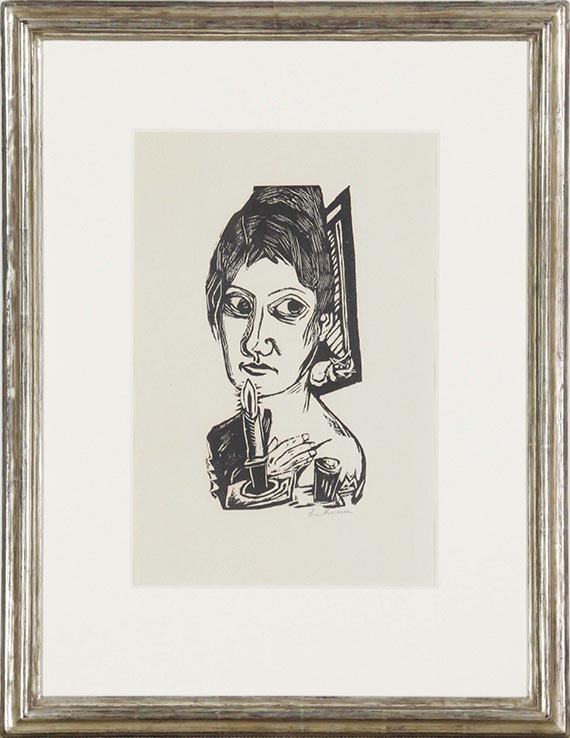 Max Beckmann - Frau mit Kerze - Rahmenbild