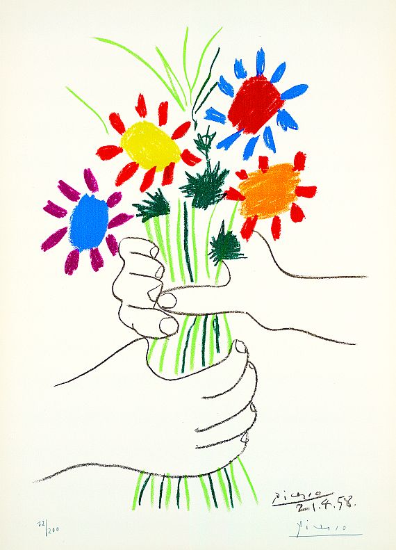 Pablo Picasso - Fleurs et mains