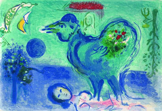 Marc Chagall - 3 Bll.: Kunstreiterin. Paysage au coq. Die Bucht