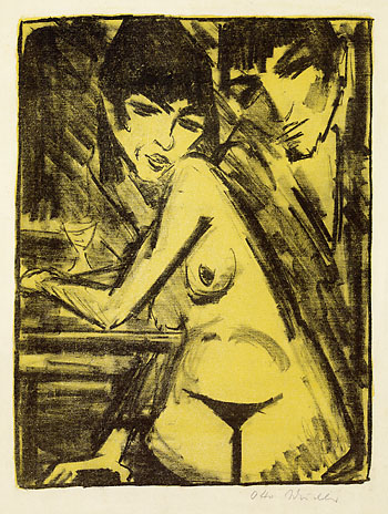 Otto Mueller - Paar am Tisch (Selbstbildnis mit Maschka, Absinthtrinkerin)