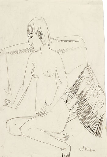 Ernst Ludwig Kirchner - Sitzender weiblicher Akt (Erna)