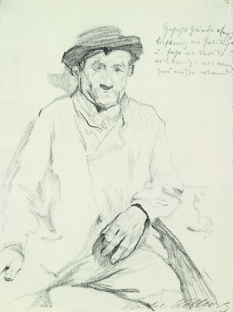 Käthe Kollwitz - Sitzender Mann mit Hut