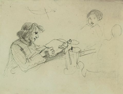 Albert Franz Venus - Der Maler August Leopold Venus bei der Arbeit