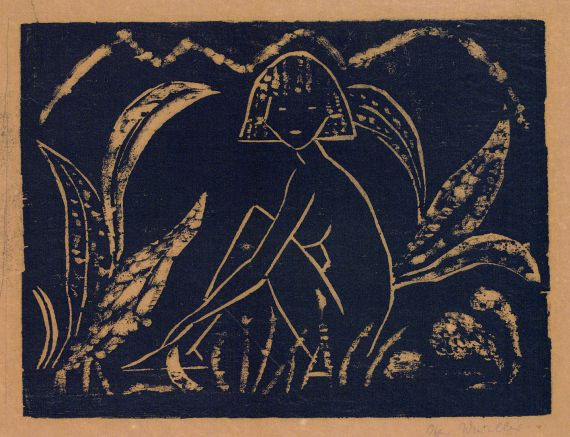 Otto Mueller - Mädchen zwischen Blattpflanzen