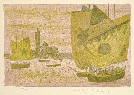 Max Peiffer Watenphul - 3 Bll.: Kap Sunion. Venedig, Blick auf den Canal Grande. Venedig, San Giorgio Maggiore mit Segel