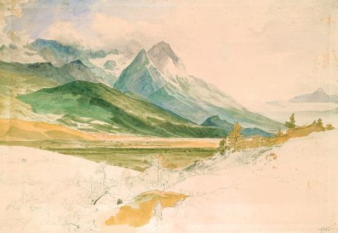 Johann Georg Paul Mohr - Alpenlandschaft mit Ziegenhirt