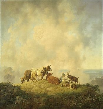 Johann Friedrich Voltz - Hirte mit Kühen und Ziegen