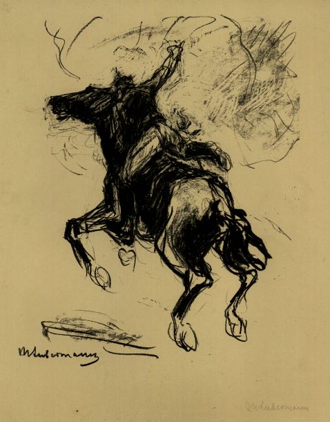 Max Liebermann - Soldat auf galoppierendem Pferd