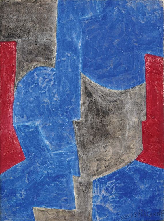 Serge Poliakoff - Composition bleue, rouge et noir