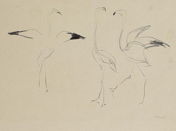 Edvard Munch - Three Flamingoes