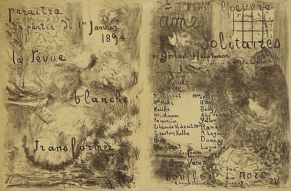 Edouard Vuillard - 2 sheets: La revue blanche transformée. Ames solitaires