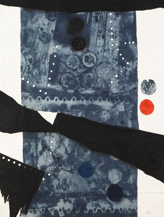 Antoni Clavé - Komposition in blau und schwarz