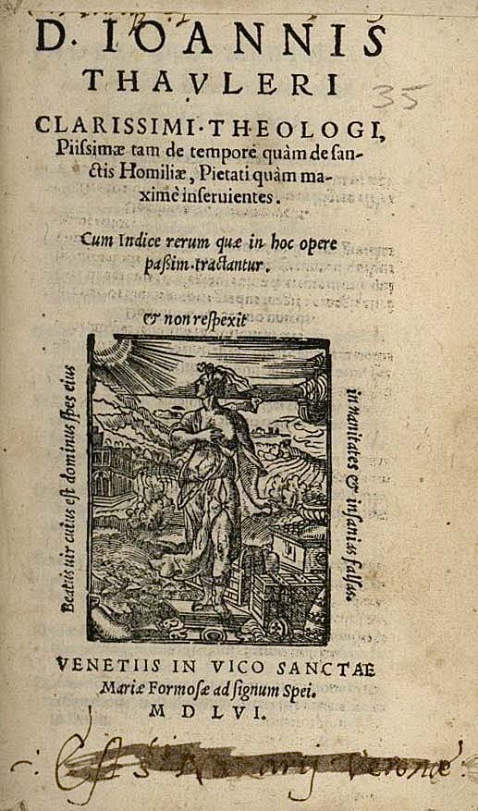Johannes Tauler - Piissimae homiliae. 1566.