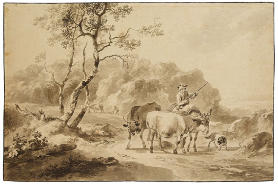 Johann Georg Wagner - Landschaft mit Hirte und Herde