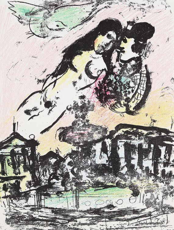 Marc Chagall - 2 Bll.: Die Veliebten im Himmel. Pärchen am Baum