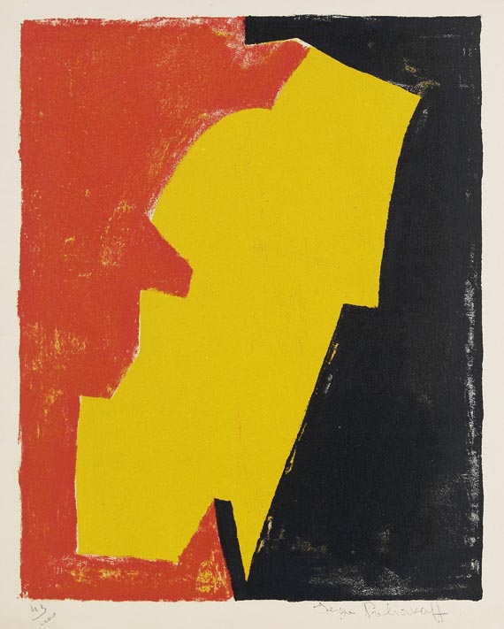 Serge Poliakoff - Composition rouge, jaune et noire