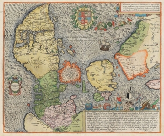 Dänemark - Danorum Marca, vel Cimbricum, aut Daniae regnum ... 1585.