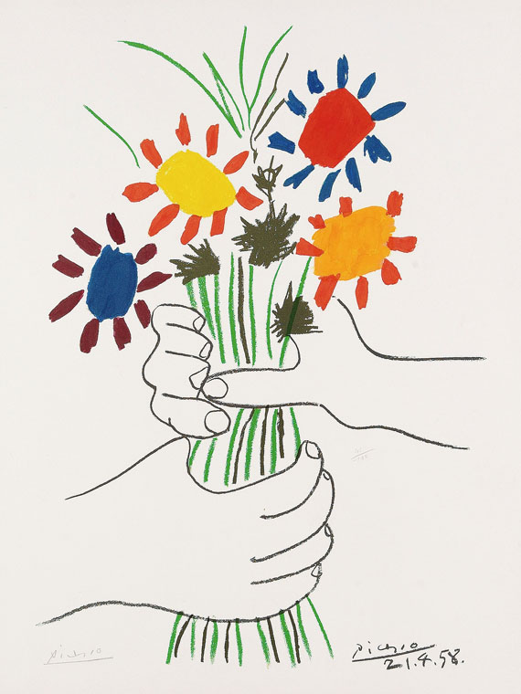 Pablo Picasso - Fleurs et Mains (Paz. Estocolmo)