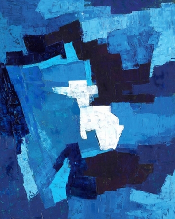 Francis Bott - Composition blanche et bleue