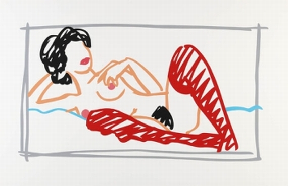 Tom Wesselmann - Fast sketch red stocking nude