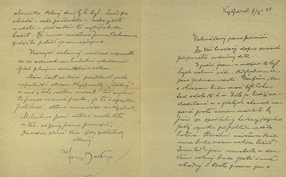 Alphonse Mucha - Mucha, A., Eigh. Brief an einen Chefarzt. 7. X. 1935.