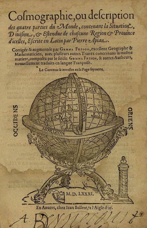 Peter Apian - Cosmographie. 1581
