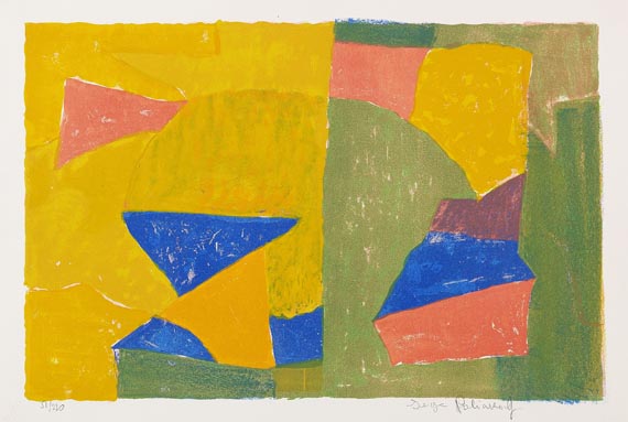 Serge Poliakoff - Composition jaune, verte, bleue et rouge
