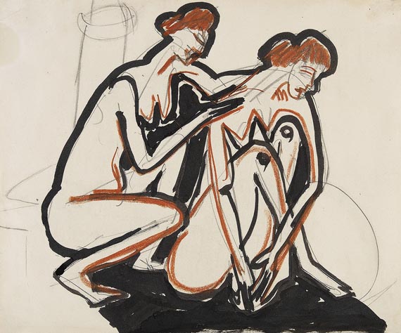 Ernst Ludwig Kirchner - Zwei hockende weibliche Akte