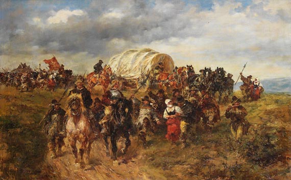 Anton Hoffmann - Bauernzug in die Schlacht