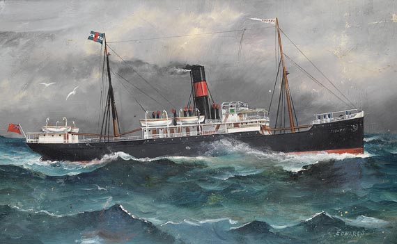 C. Edwards - 2 Gemälde: Australische Dampfschiffe "Sydney" und "Aramac"