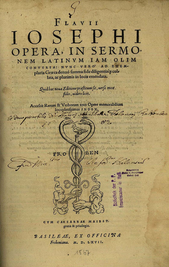 Flavius Josephus - Opera, 1567.