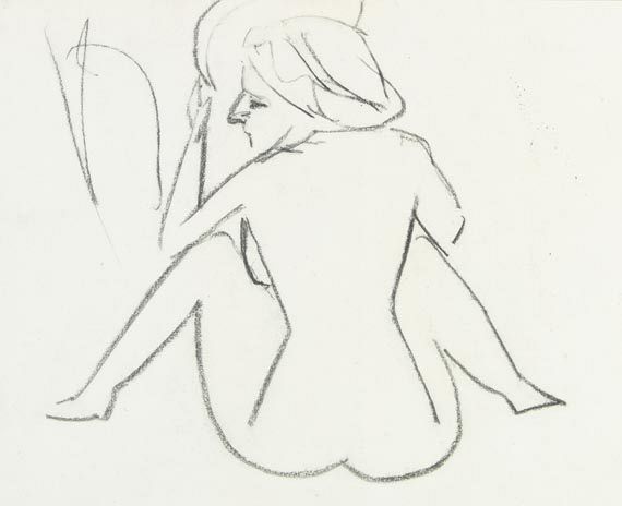 Ernst Ludwig Kirchner - Sitzender weiblicher Rückenakt