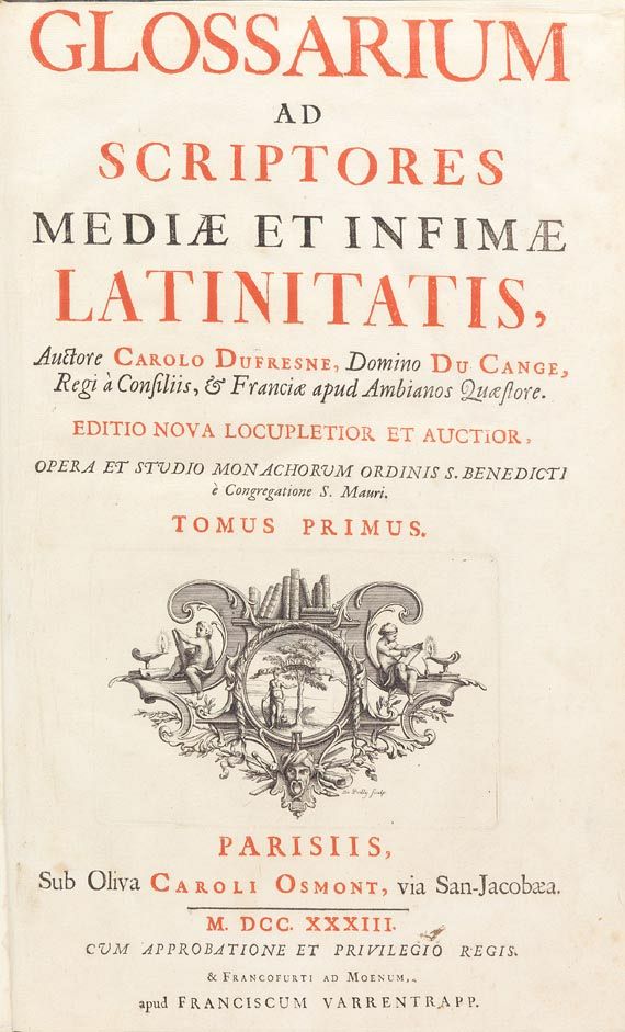 Carl DuFresne - Glossarium ad scriptores mediae & infimae. 3 Bde. 1733-36. - Weitere Abbildung