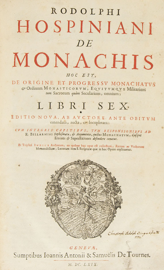 Rudolph Hospinianus - De Monachis. 1669.