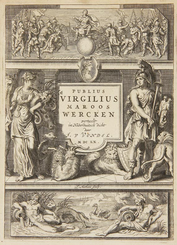 Joost van den Vondel - Sammlung von 11 Werken, 7 Bde. 1646-1723. [95]