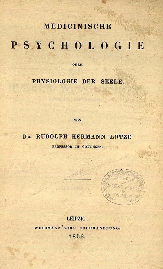 Hermann Rudolf Lotze - Medicinische Psychologie, 1852. (98)