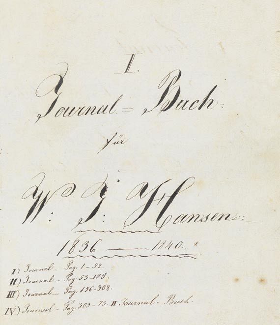 Schiffahrt - Journal-Buch (Logbuch). 1836