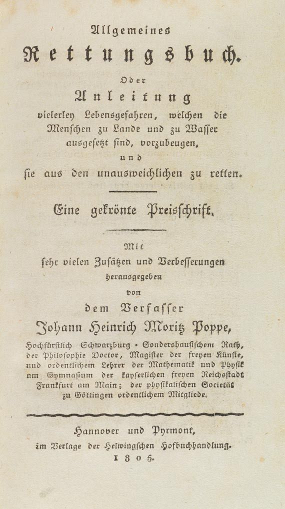 Johann Heinrich Moritz von Poppe - Allgemeines Rettungsbuch. 1806