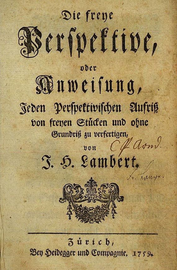 Johann Heinrich Lambert - Perspektive. 1759.