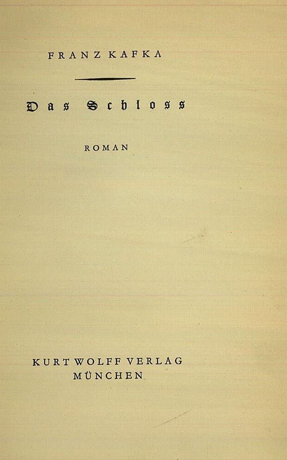 Franz Kafka - Das Schloss. 1926 - Weitere Abbildung