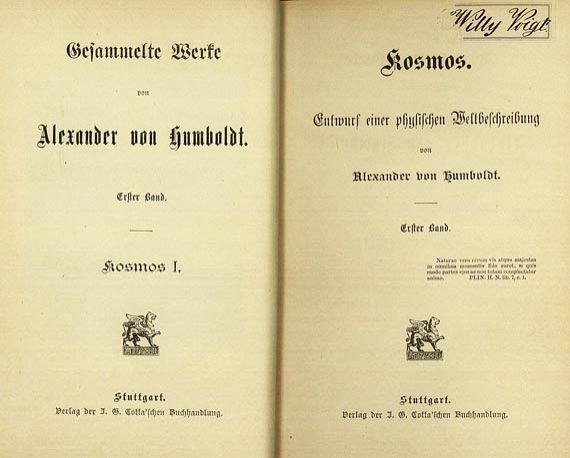 Alexander von Humboldt - Ges. Werke. 12 Tle in 7 Bdn.