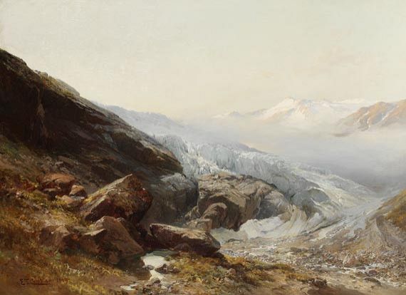 Edward Theodore Compton - Gletscherpasterze des Großglockners im Morgenlicht