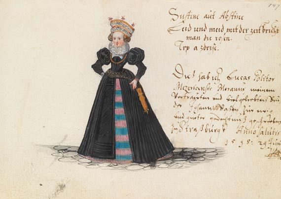 Album amicorum - Stammbuch des Johann v. Bassen. 1595.