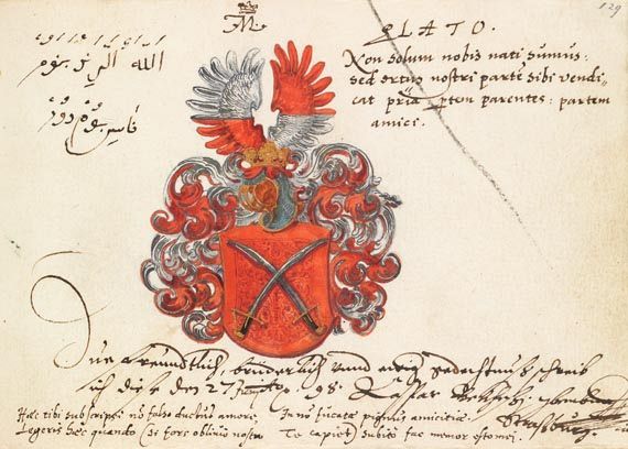  Album amicorum - Stammbuch des Johann v. Bassen. 1595. - Weitere Abbildung